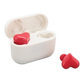 Heart Shaped Wireless Earbuds, Stereo Bluetooth 5.3 Headphones with Charging Case, Noise Cancelling Mics, Touch Control Earphones for Office Travel