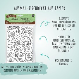 Dinosaur Colouring Tablecloth, Paper Tablecloth for Colouring Dino, Colouring Pages Dino, Colouring Dinosaur, Mal Me Colourful