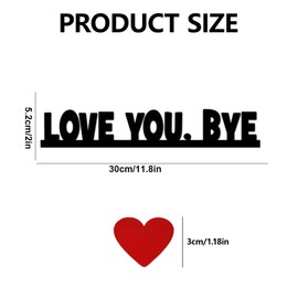 Wasise Love You Bye Above Door Sign - Red Wooden Heart Door Topper Frame Decor, Black Love Wall Wood Decorations, Signs for Home, Bathroom, Office, Farmhouse, Funny Christmas or New Years Gifts