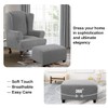 H.VERSAILTEX Ottoman Cover Slipcover Rectangle Fit Length 29"-34" Footrest Sofa