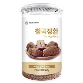 Hello Green Cheonggukjang Pills 300g (Whole) 97% Domestic Soybeans / 헬로우그린 청국장환 300g(통) 국산 대두콩 97%