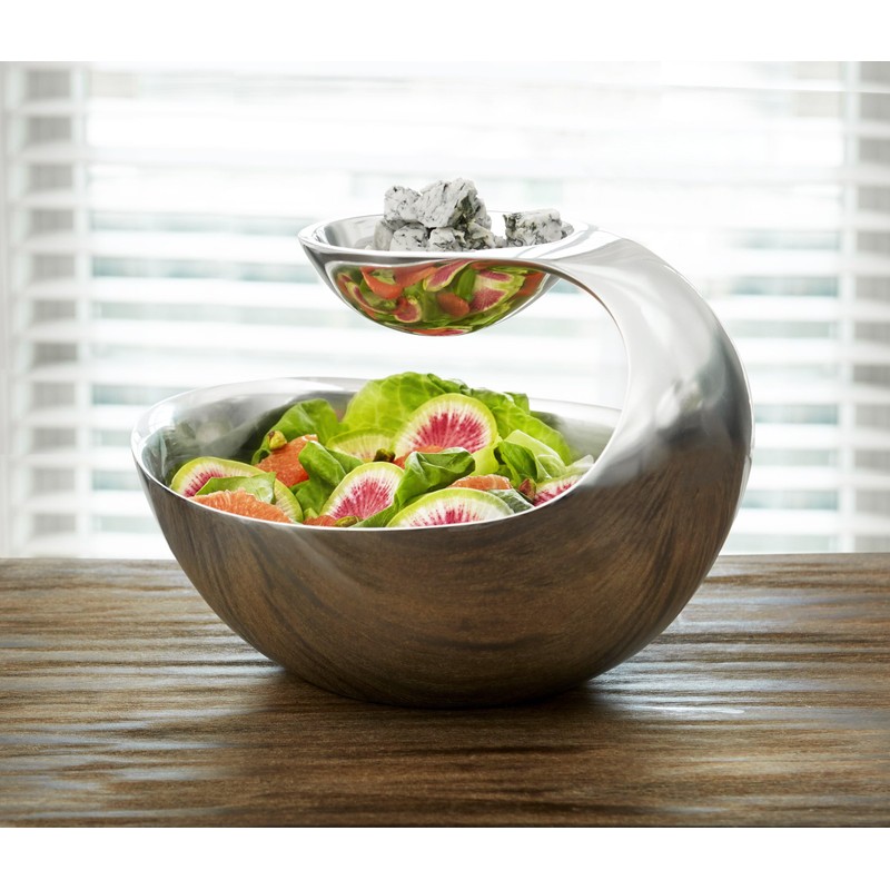 Nambé Scoop Server Mini – (7” x 5.5”) Modern Two-Level