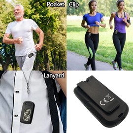 1Pcs Pedometer 3D Step Counter for Walking, Track Steps Portable Sport Simple Pedometer Lanyard, Simple Pedometer