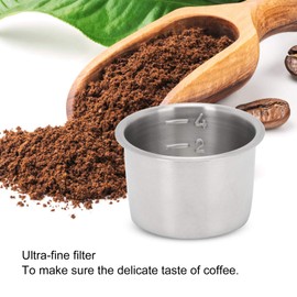 Filtro de Café, 51mm Tazas Cesta de Filtro de Café Reutilizable de Acero Inoxidable Canasta de Filtro de Espresso para Máquina de Café Portafiltro