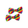 Rainbow Bow Ties for Men Boy Striped Rainbow Pre-Tied Bow