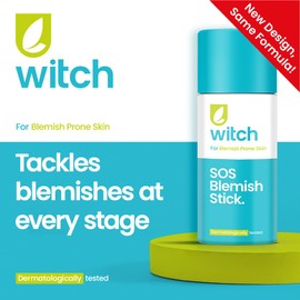 Witch Witch SOS Blemish Stick, fights bacteria, works instantly, reduces excess oil and blemishes. Vegan friendly. Packaging may vary, exactly the same formula.