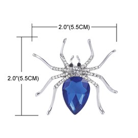 YOQUCOL - Broche de Halloween con forma de araña para mujeres y niñas, Cristal, circonita cúbica