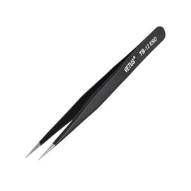 Vetus TS-12 ESD schwarze antistatische Pinzette Edelstahl Präzisionspinzette für Handy Motherboard Reparatur Werkzeuge