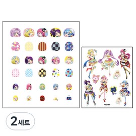 Kriskind elementary school student nail sticker PriPara + tattoo stickers random delivery, PJS001, 2 sets / 크리스킨드 초등학생용 네일스티커 프리파라 + 타투스티커 랜덤 발송, PJS001, 2세트