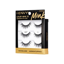 i-ENVY False Lashes, Mink 3D Lashes Value Pack Real Mink Maximum Fluffy Wispy Luxury Glamorous Natural Look Reusable Eyelashes (14)
