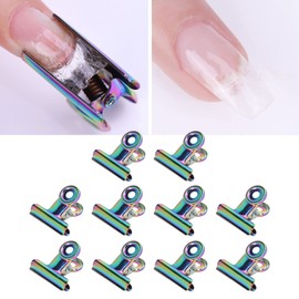 Nail Tips Clip, 10pcs Nail Tips Clips Lightweight Clolorful Manicure Extension Clip Nail Art Tool for DIY Manicure Nail Art for polygel Finger Nail Extension UV LED Builder Clamps