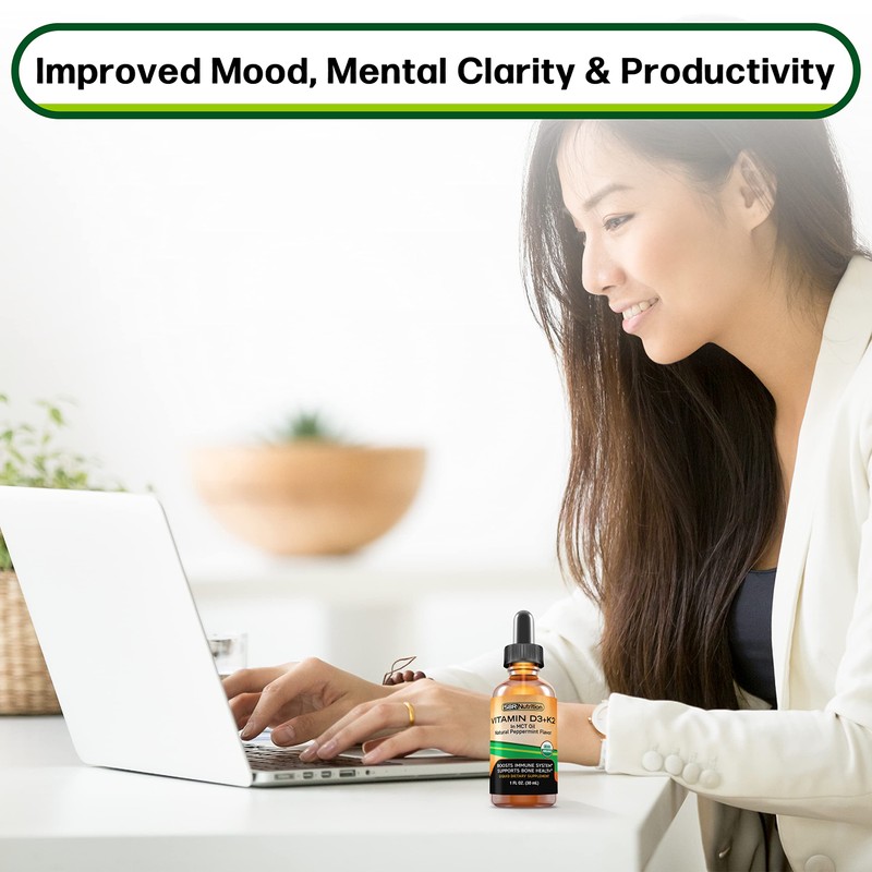 MAX Absorption, Vitamin D3 + K2 (MK-7) Liquid Drops with