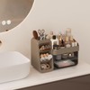 Makeup Organizer with Adjustable Brush Holder for Vanity, Large Skincare