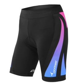 Sportneer Women Bike Shorts 4D Gel Padded Bicycle Cycling Shorts for Womens Biking Spinning Biker Short for Mountain Bike and Road Bike