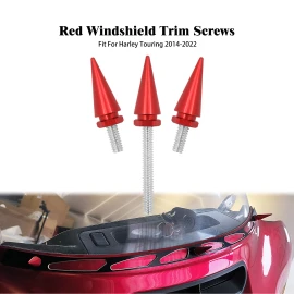 YHMTIVTU Red Windshield Trims Bolts Spike Screws Kit Fit For Harley Touring 2014-2023