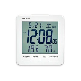 Hodogaya Electronics Sales Alarm Clock, Radio Wave, Snooze, Backlight, Digital, White