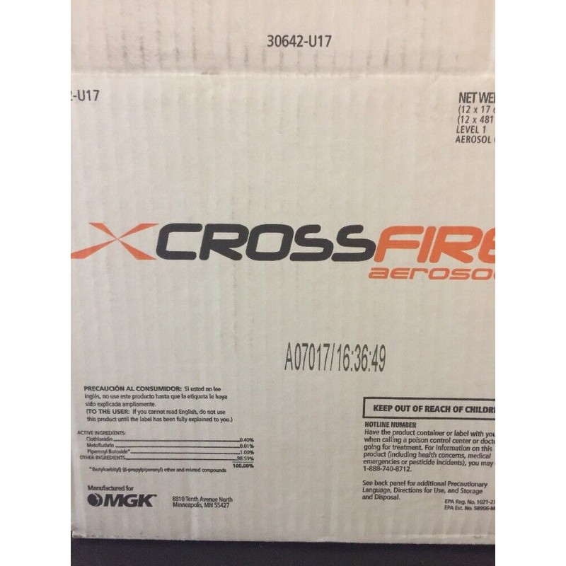 MGK CrossFire Aerosol Bed Bug Spray Indoor Home Bedbugs 17oz