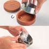 Ashtray with Lid, Stylish, Combined with Wooden and Stainless Steel,