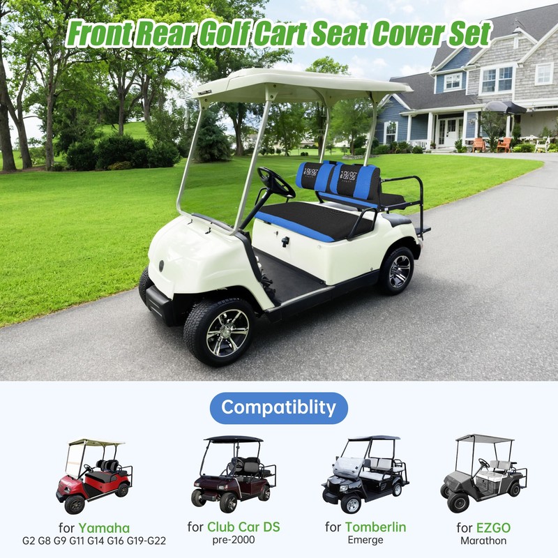 10L0L Golf Cart Front Rear Seat Covers for Yamaha G2