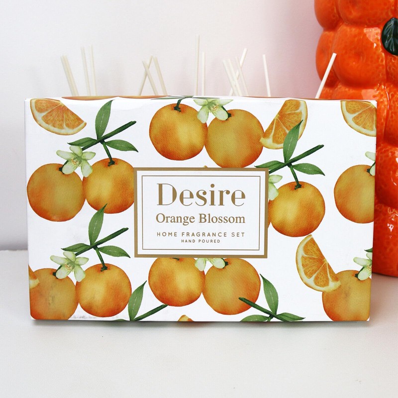 Set Of 3 Orange Blossom Fragranced Reed Diffusers 50ml Hand
