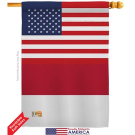 Nationality Indonesia US Friendship Garden House Flags Kit Regional Nation International World Country Particular Area Small Decorative Gift Yard Banner Double-Sided Made in USA 28 X 40