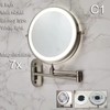 7–8 Inch Wall-Mounted LED Makeup Mirror, 1X/3X–10X, Battery & USB