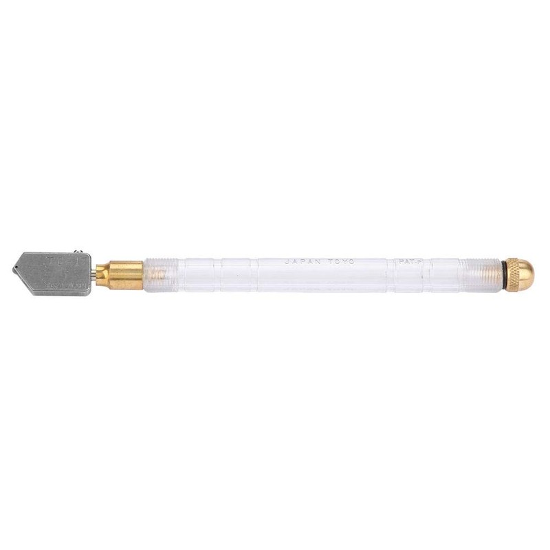 Akozon Glass Cutter, Oil Feed Glass Cutter Professional Plastic Handle