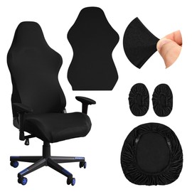 Heveer Gaming Chair Cover Pack of 4 Washable Gaming Chair Covers Removable Gaming Chair Covers with Armrests/Chair Back Cover for Computer Chairs Office Chair Swivel Chair