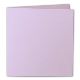 ARTOZ 25 x Square Folding Cards - Lilac (Purple) - 155 x 155 mm Cards Blank for DIY - 220 g/m² Ribbed