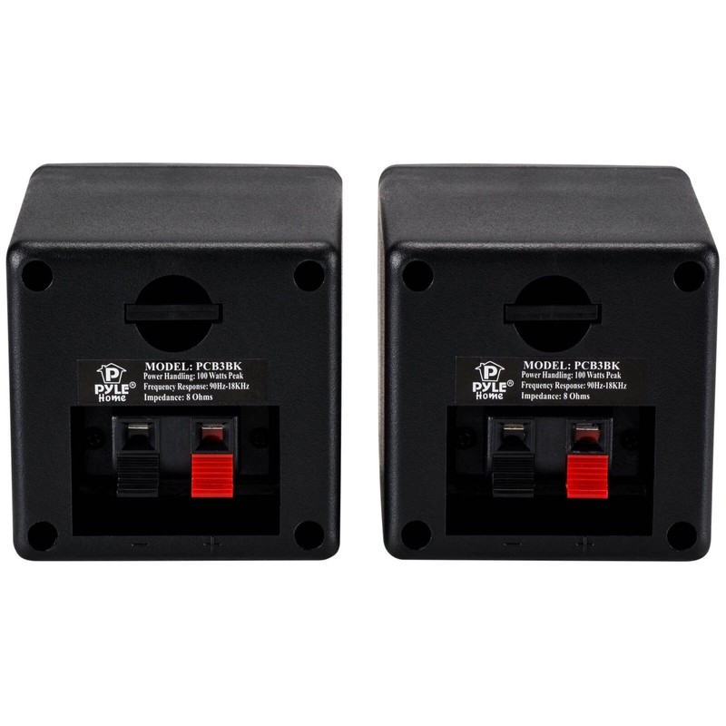 Pyle PCB3BK 3" 100 Watt Mini Cube Speaker Pair Black
