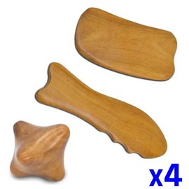 Self-massage with juniper gua sha acupressure tool x4 D