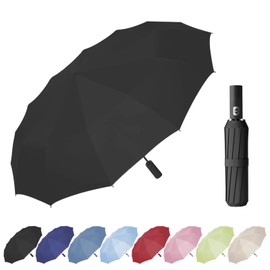 Wydexint Umbrella, Automatic Umbrella, Pocket Umbrella, Automatic Stormproof, Automatic Open and Close, 24 Thickened Double Keels, Extremely Robust, Umbrella for Men and Women, black