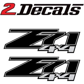 LIGHTCOR Z71 4x4 Black Decals Chevy Silverado 1500-2500 HD Stickers \Set of 2