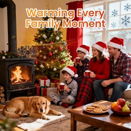 BLFIRE Wood Stove Fan Heat Powered Dual Motor | Non Electric Heat Activated Fan for Wood Burning Stove | Thermoelectric Fireplace Fan w/Stove Thermometer Stove Accessories