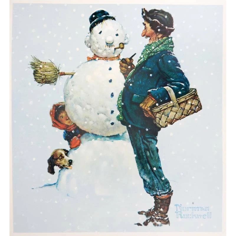 Norman Rockwell - Snow Sculpturing - Brown & Bigelow Print