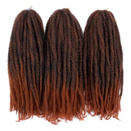 Afro Kinky Twist Crochet Hair Braids Marley Braid Hair 18inch Senegalese Curly Crochet Synthetic Braiding Hair (#1B-350)