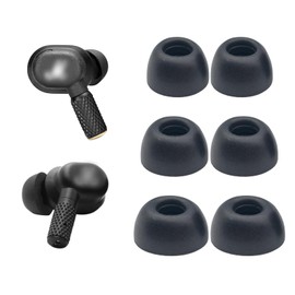 Klowcok Replacement Foam Eartips for Marshall Motif II A.N.C, Motif ANC True Wireless Headphones, Comfort Fit (3 Pairs, S/M/L, Black)