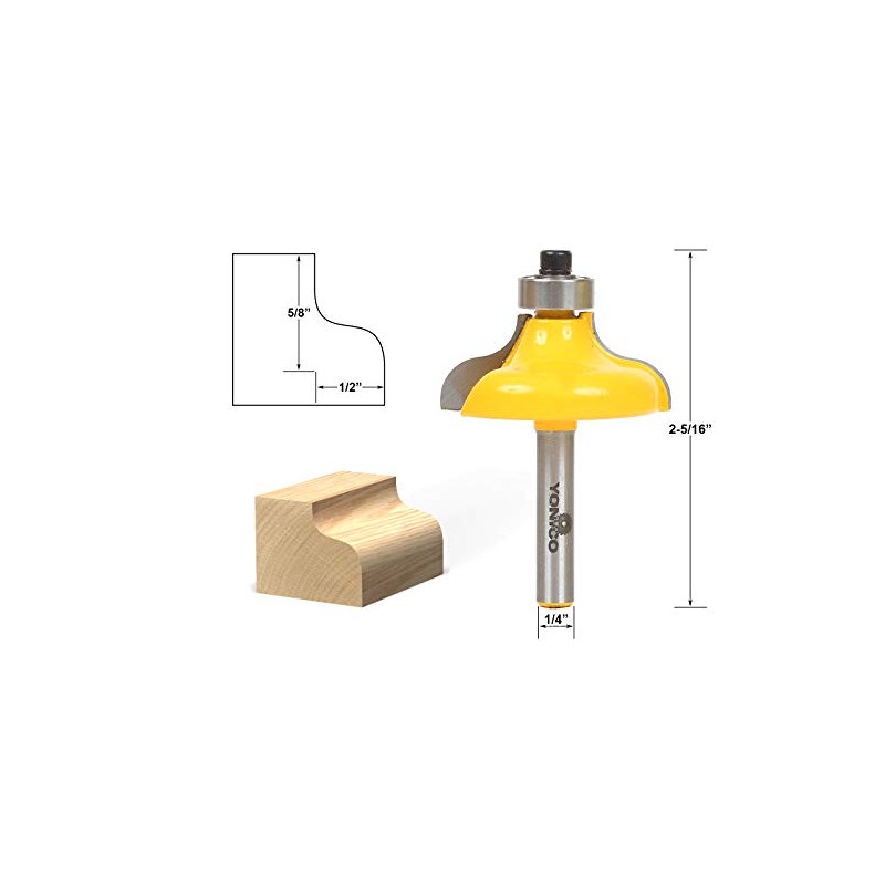 YONICO Ogee Router Bits Edge Forming 1/4-Inch Radius 1/4-Inch Shank