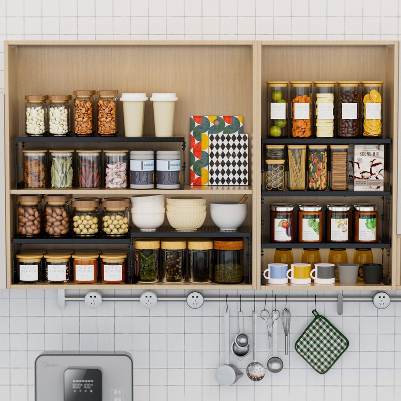 Asiingkel Stackable Expandable Metal Shelf Organizer - Adjustable Wire Storage