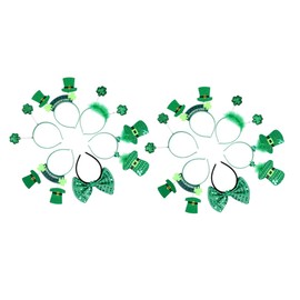 SAFIGLE 12 Pcs Shamrock Headbands for Patrick's Day Costume Lightweight Green Hair Accessories Durable Design for Carnival Celebrations and Festive Parties