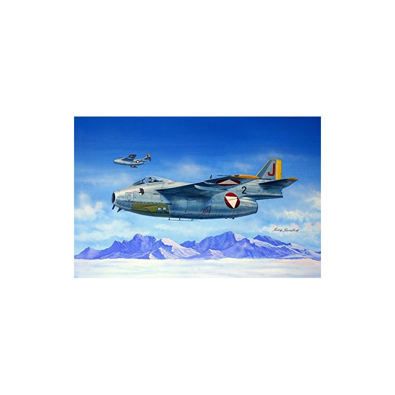 Hobbyboss 81745" J-29F Flying Barrel Plastic Model Kit, Grey, 1:48