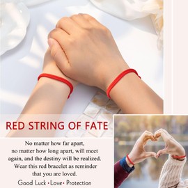 UNGENT THEM Red String of Fate Long Distance Relationship Bracelets Couples Gifts for Boyfriend and Girlfriend Valentines Day Gifts for Him and Her Women Men