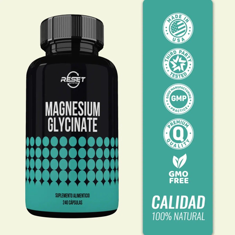Reset Nutrition Glicinato Magnesio 400mg Estrés 240cáp