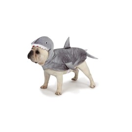 Dog Costume Shark! Grey Soft Fabric Large Jaws Several Fins Cute! (XLarge)
