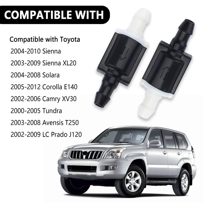 2PCS Windshield Washer Check Valve Replacement OEM#85381-AE020,Front Windshield Washer Nozzle