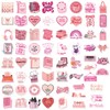 120pcs Bookish Pink Cartoon Stickers, Waterproof Reusable Reading Stickers