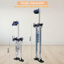 FAHKNS 18"-30" Drywall Stilts for Adults Adjustable Heights Aluminum Work Stilts with Protective Knee Pads for Sheetrock Drop Ceiling Painting Painter or High Shrub Trimming