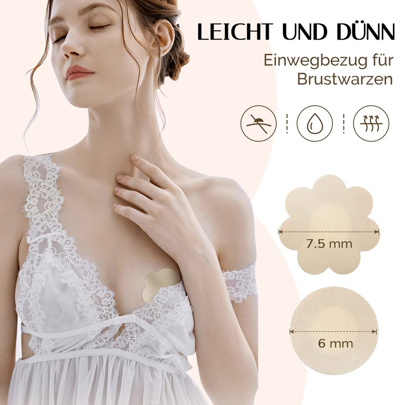 Tripetals 20 Paare Unsichtbare Nippelabdeckung wasserdichte Einweg Brust Aufkleber Nippel