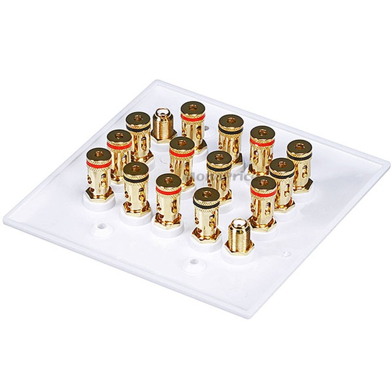 Monoprice 2-Gang 7.2 Surround Sound Distribution Wall Plate - White