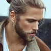 Rockyu Men's Stainless Steel Hoop Earrings for One Ear, Rhombus